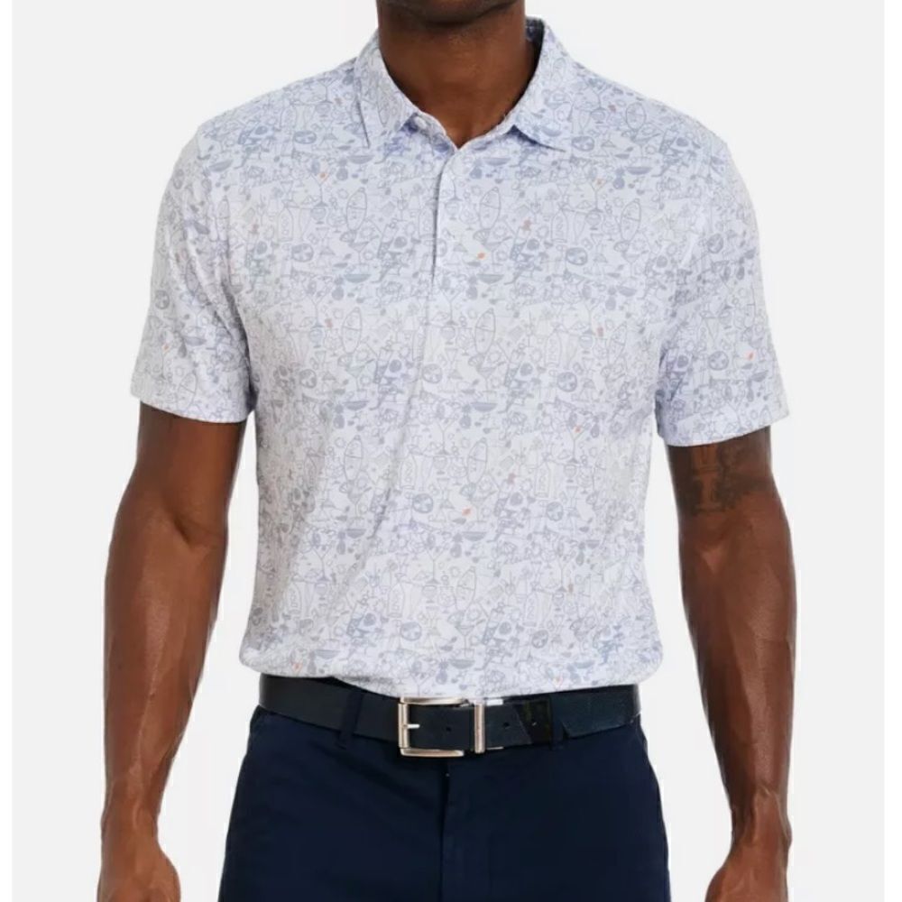 NWOT Robert Graham Men's Beach Club Performance Polo Classic Fit White.